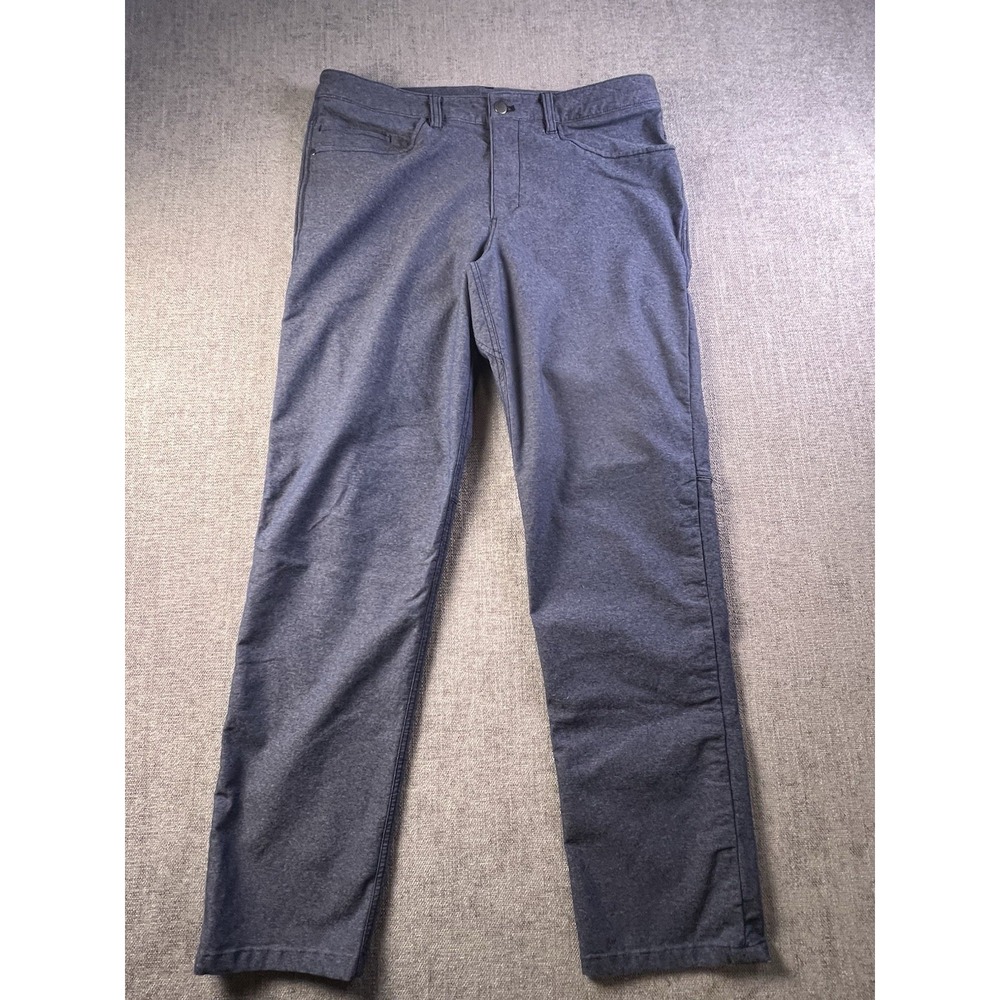 Lululemon Utilitech ABC Pants Men's 34x31 Heather Blue Denim Texture 5 Pocket